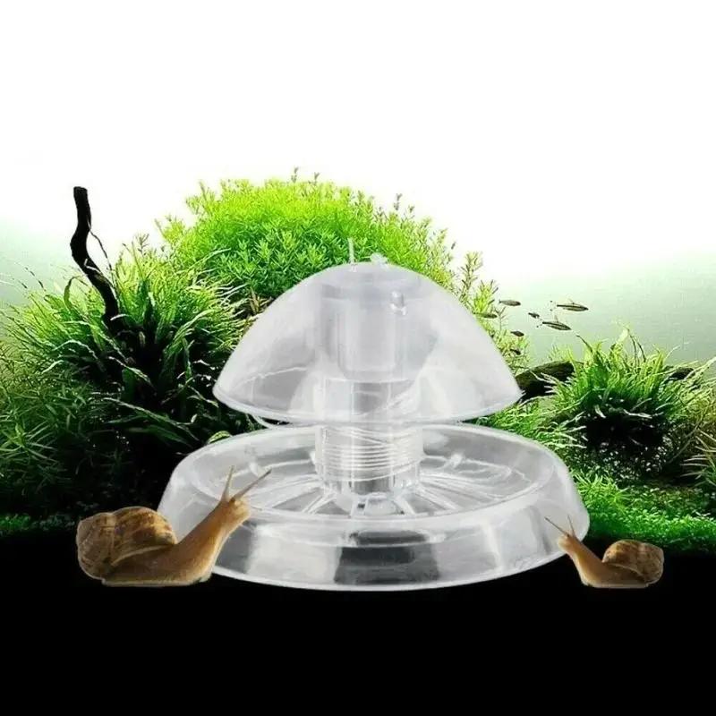 Aquarium Plant - 2026年新発売 6/8CM 透明プラスチック製カタツムリ捕獲器 水槽害虫駆除ボックス 魚タンク 水草タンク清掃除去ツール用品