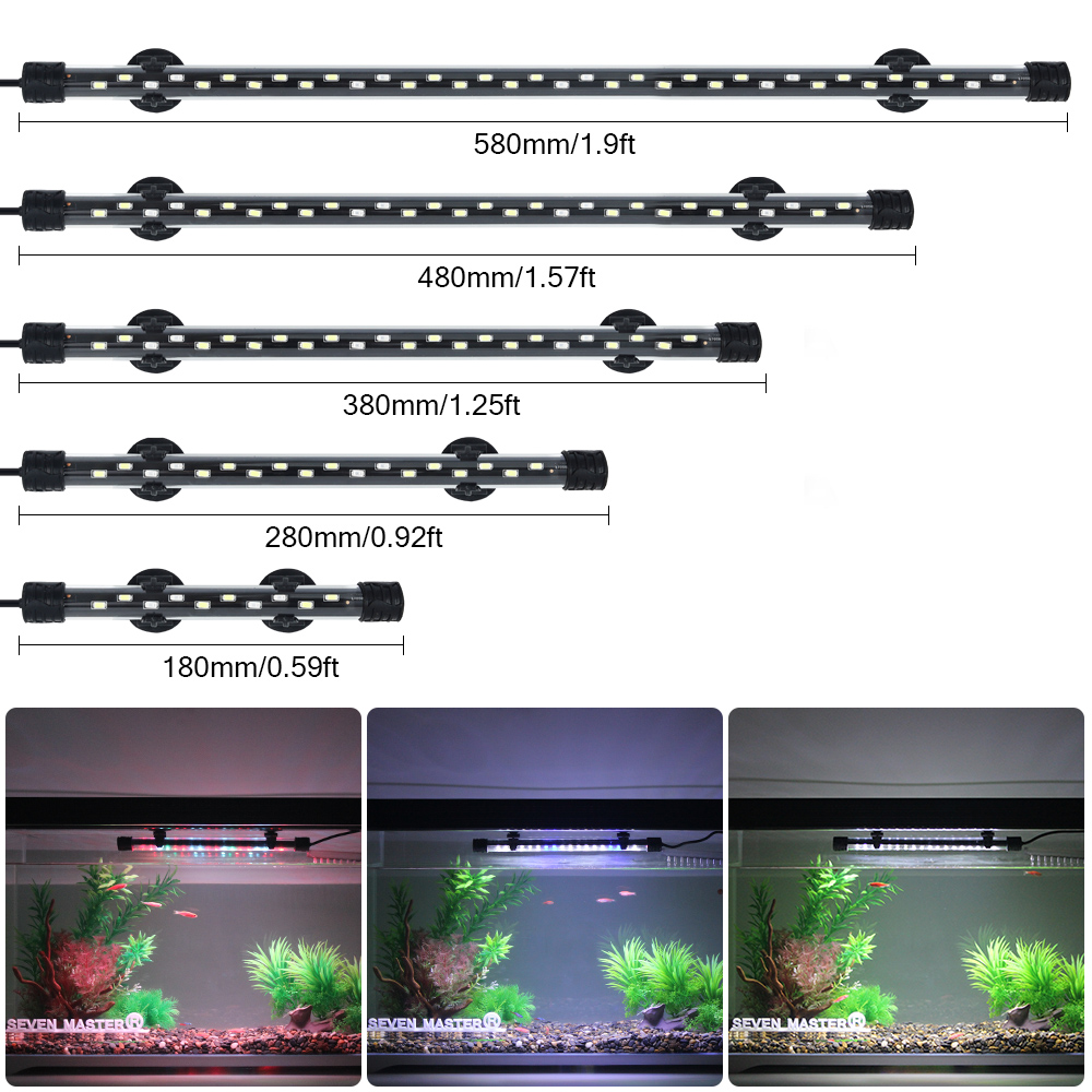 Aquarium Plant Ornament - 水族館ライト LED 植物成長ランプ防水水槽ライト 18-58 センチメートル水中水族館の装飾照明 90-260V