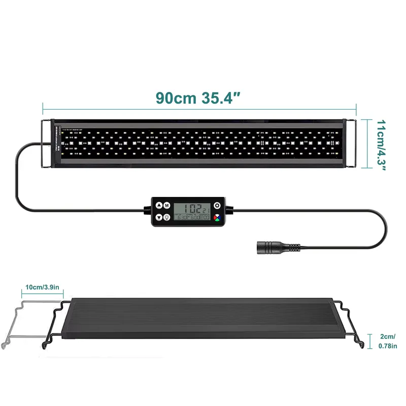 Led Planted Tank Light - SIROKA SRK-YFT 90cm フルスペクトルLED水槽ライト 魚タンク、サンゴ、水生植物用 WRGB発光