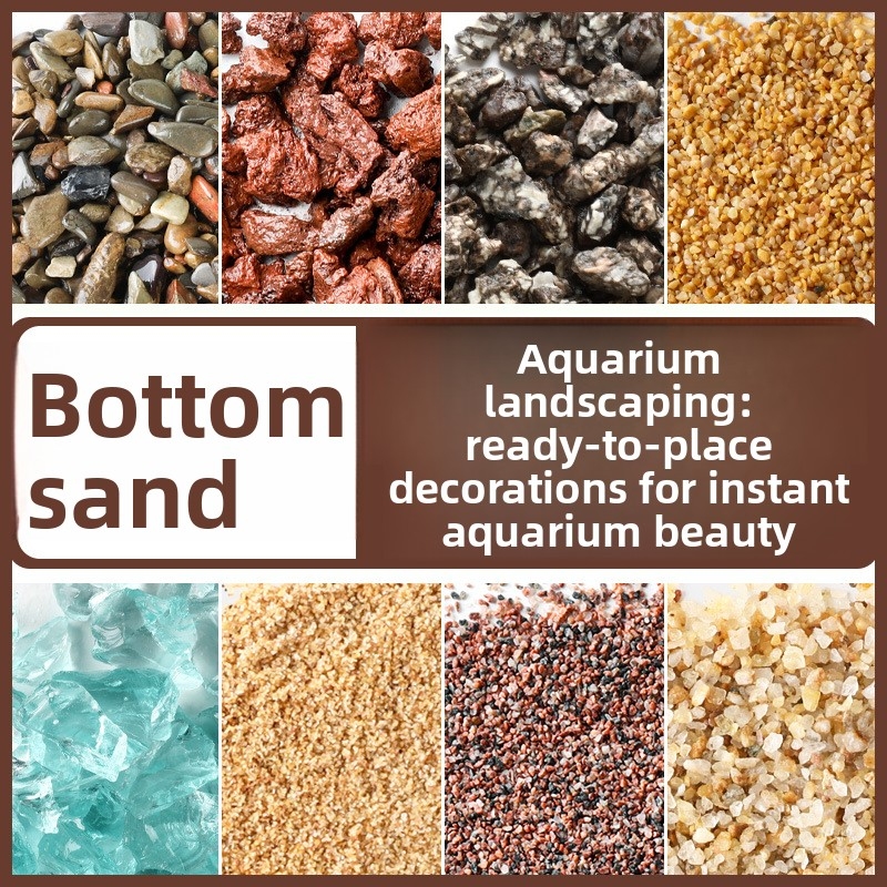 Aquarium Sand White - 水槽用カラーガラス砂 – 青白の装飾用小石、水槽底砂、明るいアクアスケーピングストーン