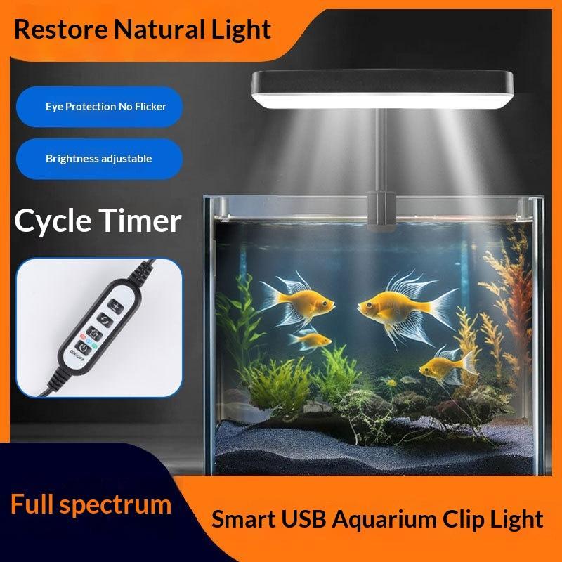 Aquarium Plant - フルスペクトルLED水槽ライト 360度調整可能 タイマー付き 水草育成ライト