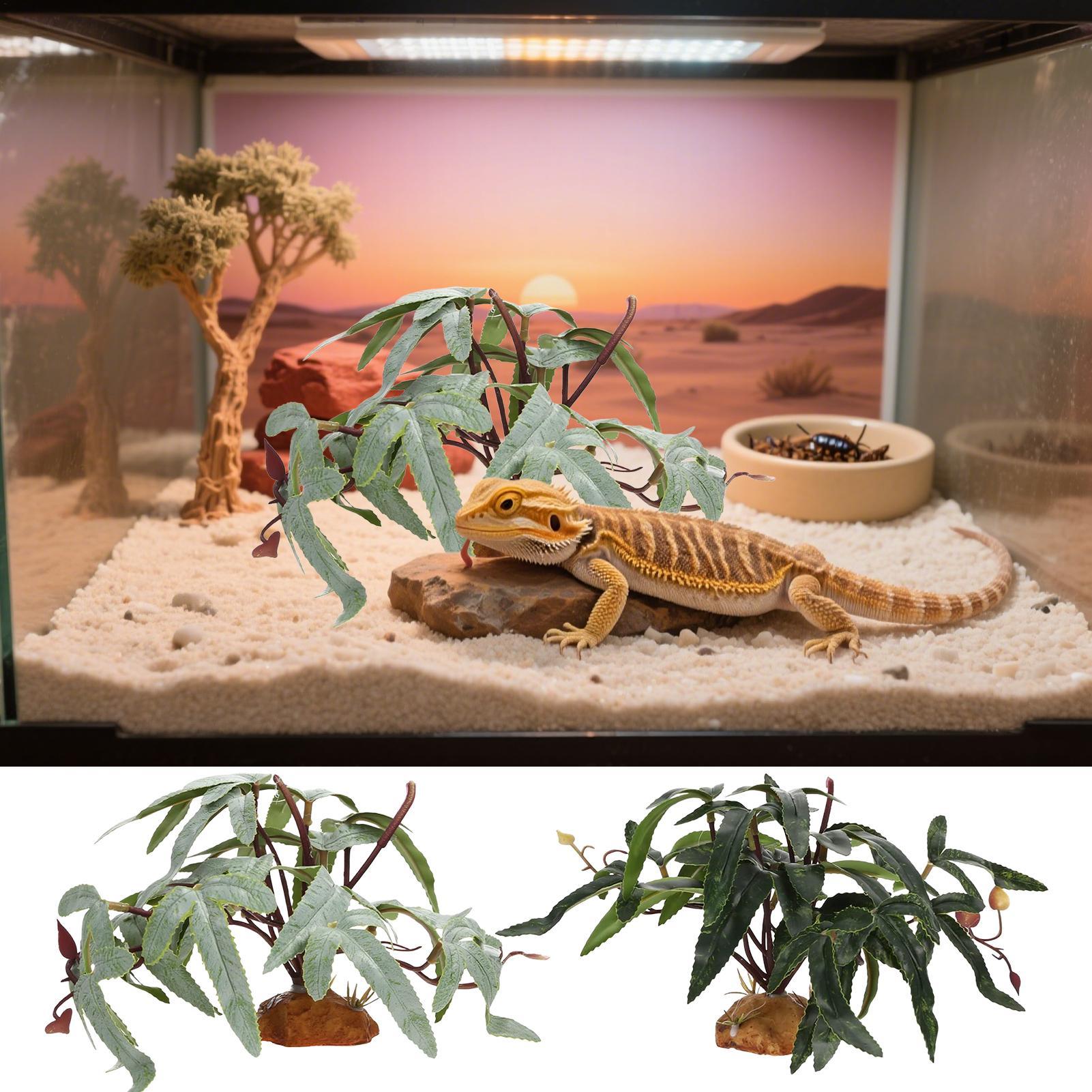 偽の爬虫類植物、蛇の飼育場の装飾品、リアルな水槽の装飾、ヤモ - Aquarium Plant Ornament のレビューと価格