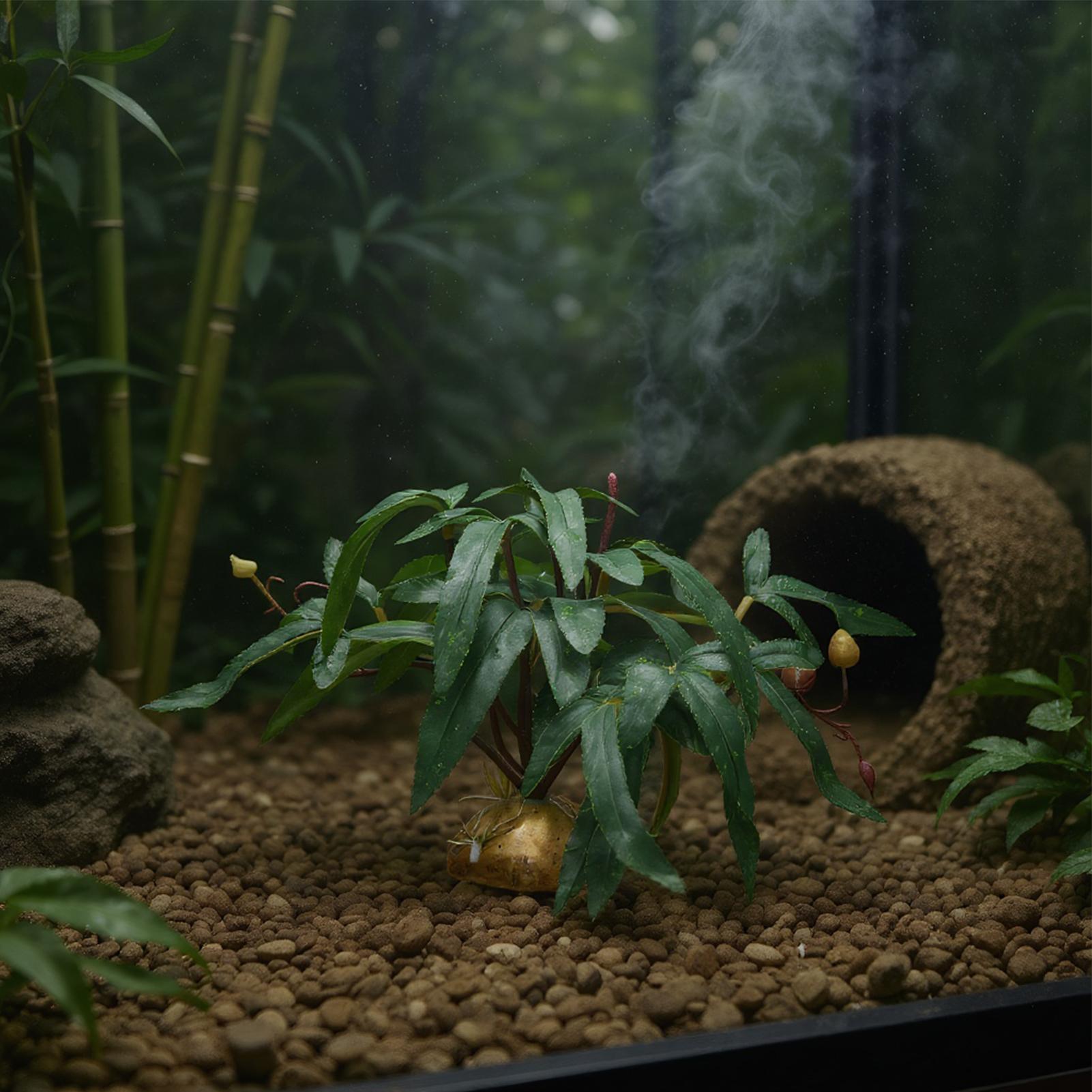 偽の爬虫類植物、蛇の飼育場の装飾品、リアルな水槽の装飾、ヤモ - Aquarium Plant Ornament のレビューと価格