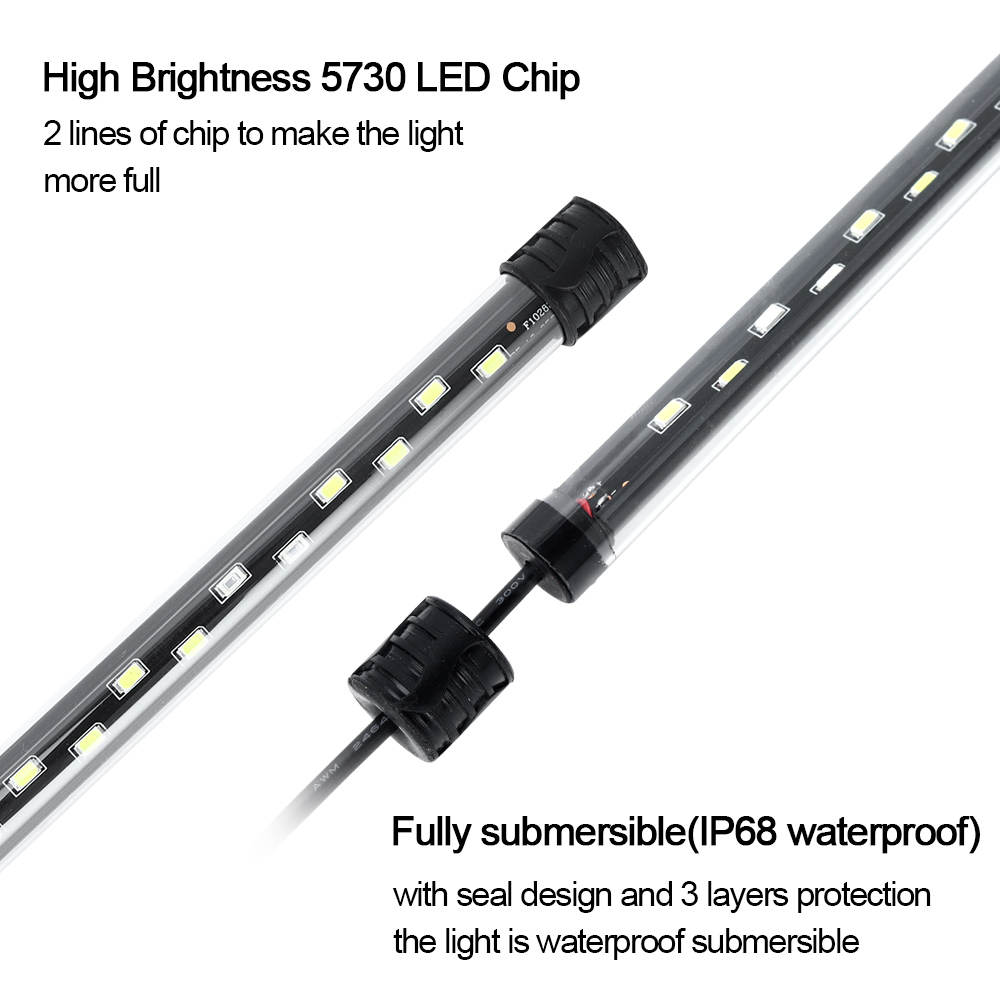 水族館ライト LED 植物成長ランプ防水水槽ライト 18-5 - Aquarium Plant Ornament のレビューと価格
