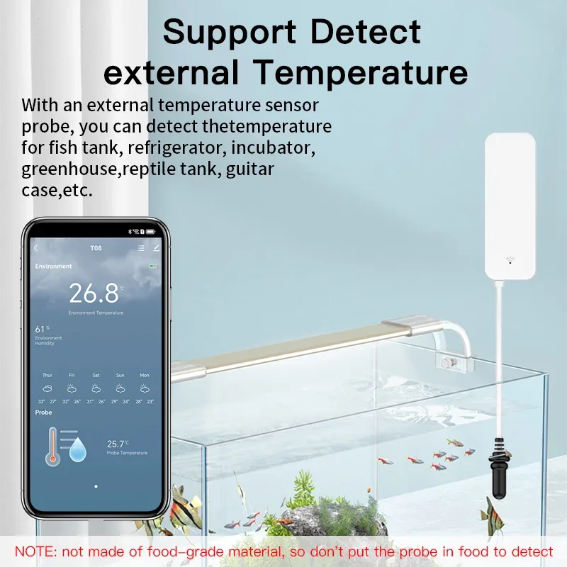 Tuya WiFi 温度湿度センサー 外部プローブ付き スマ - Aquarium Plant のレビューと価格