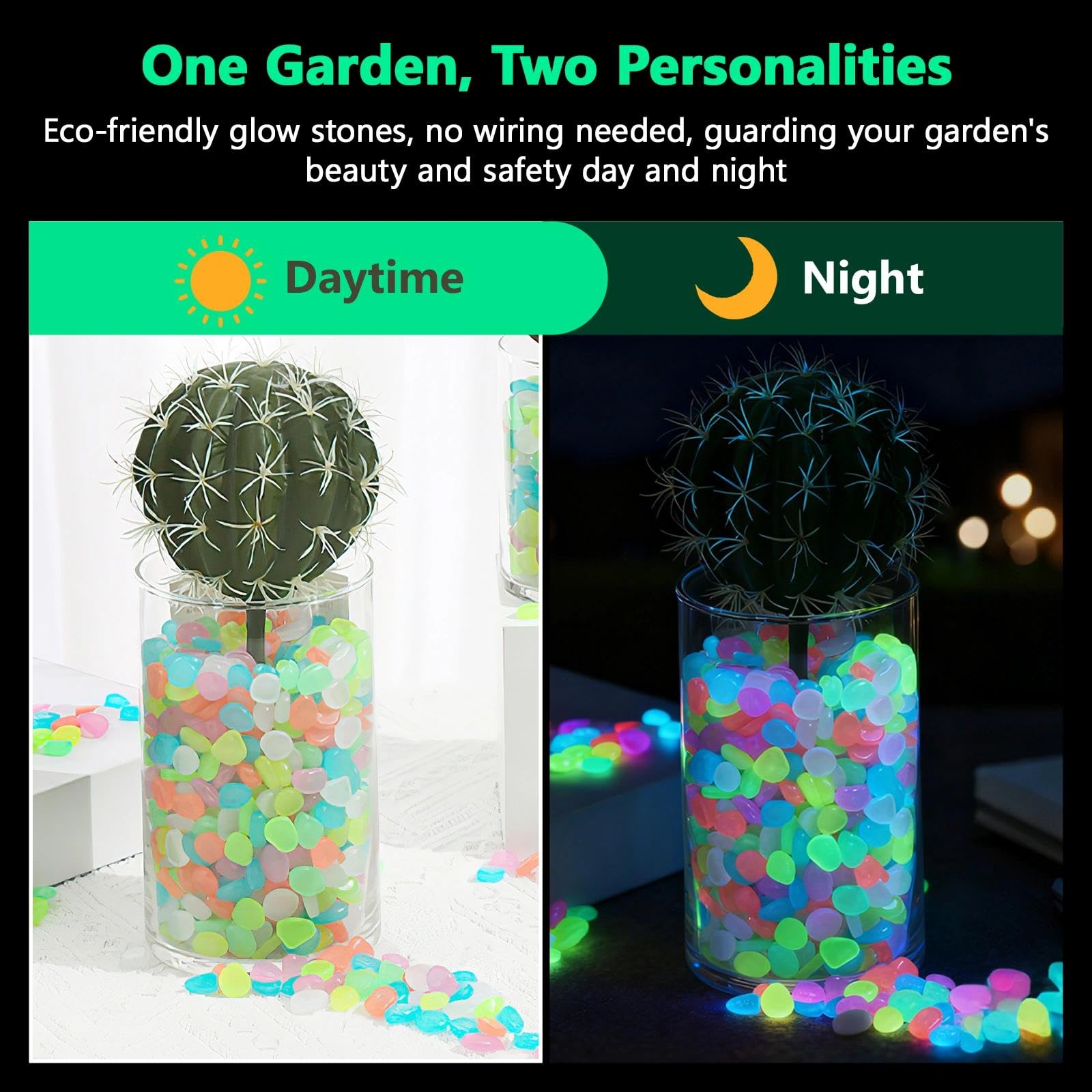 暗闇で光る鉢植え植物用小石 100個入り 樹脂製発光石 庭の - Aquarium Plant のレビューと価格