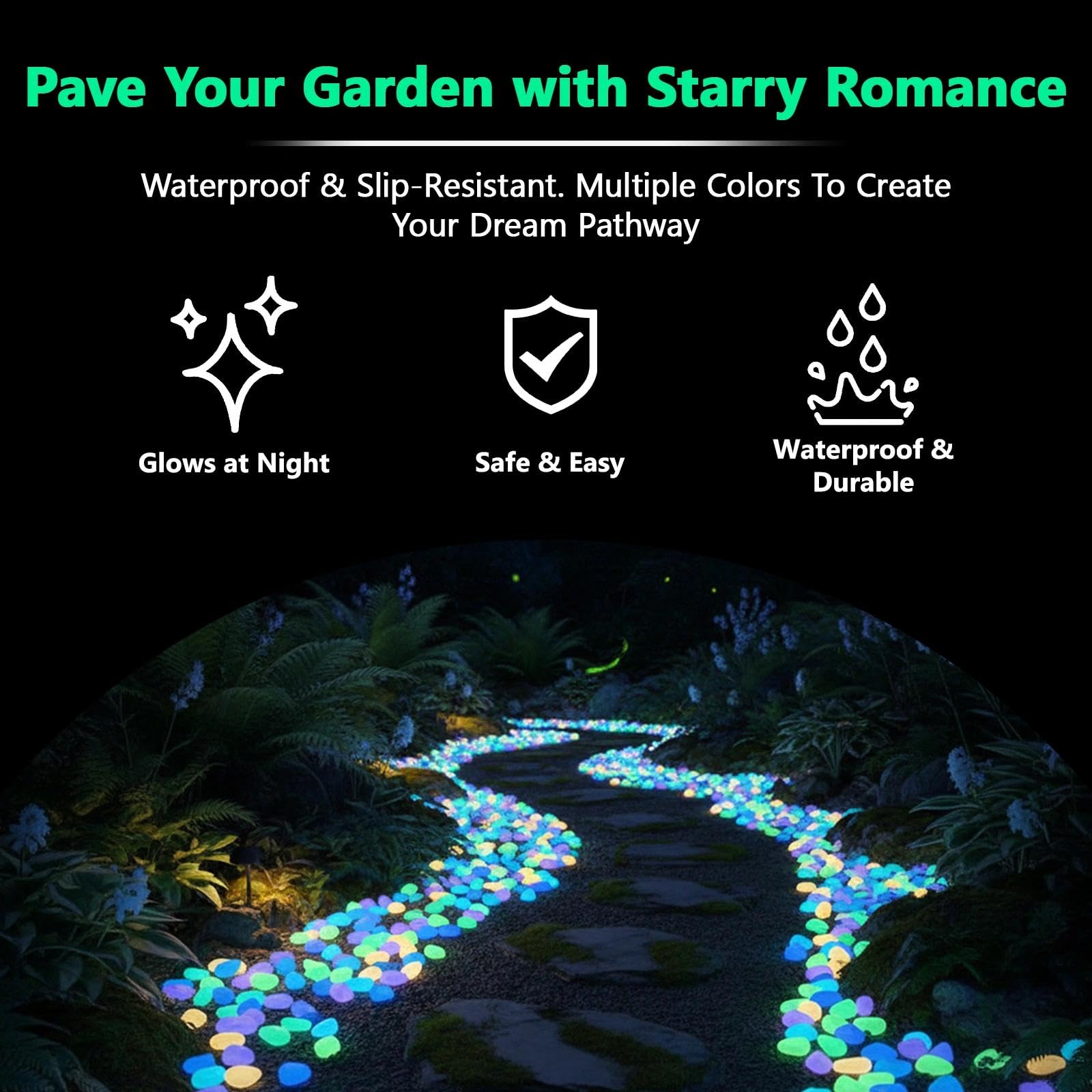 暗闇で光る鉢植え植物用小石 100個入り 樹脂製発光石 庭の - Aquarium Plant のレビューと価格