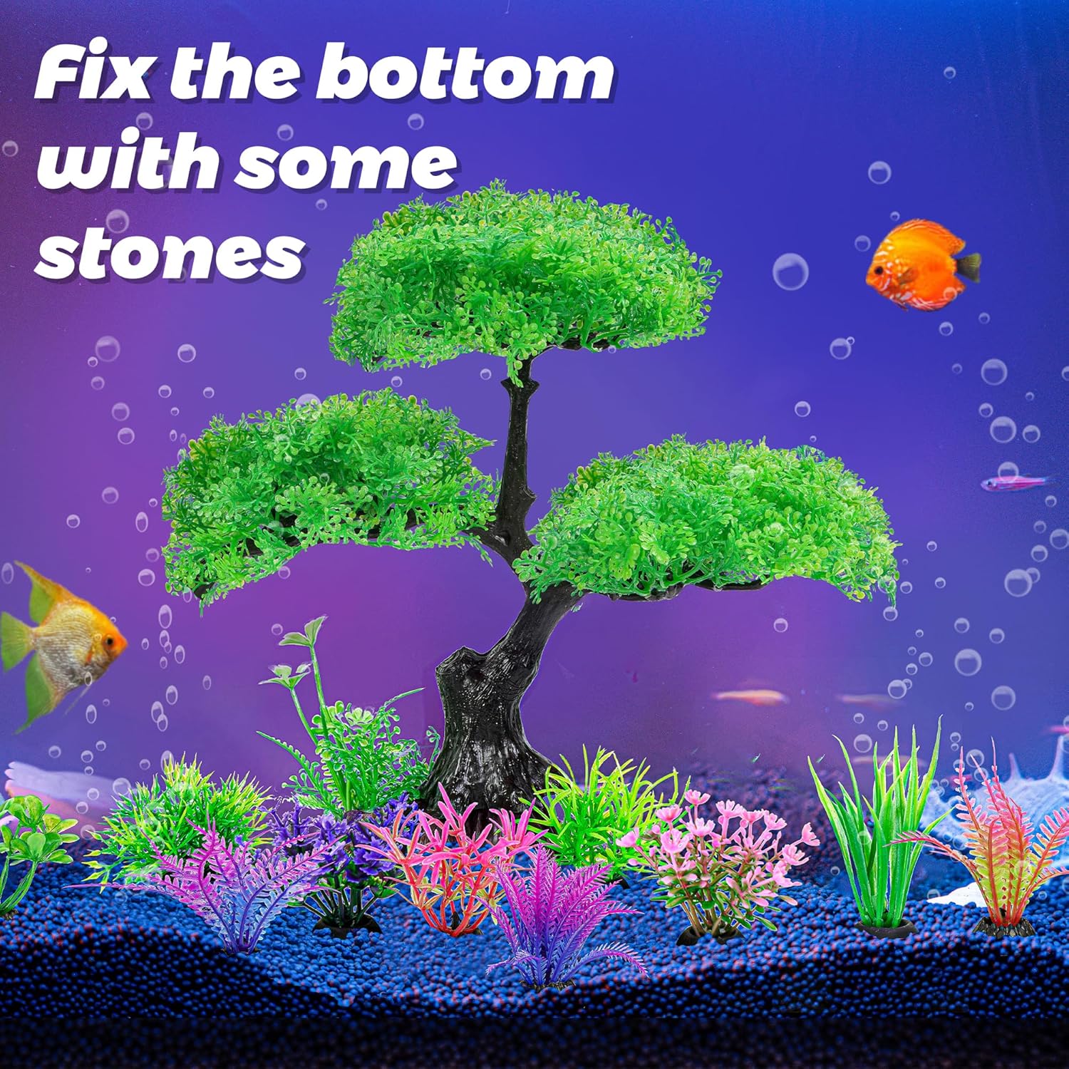 11/10個入り 水槽用人工プラスチック植物装飾セット 金魚 - Planted Aquarium For Goldfish のレビューと価格