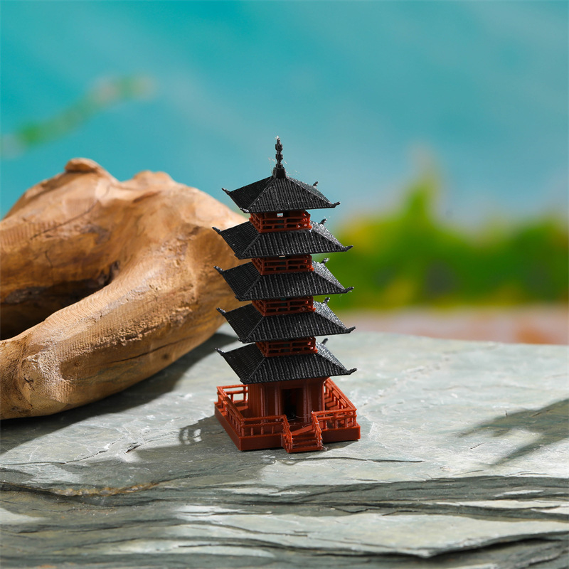 庭の水族館盆栽装飾ミニ塔像中国古代建物モデルパビリオン装飾シ - Aquarium Plant のレビューと価格