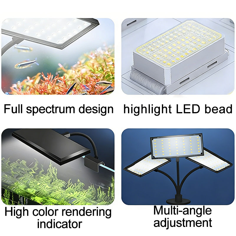水槽用フルスペクトルLEDライト、サイクルタイマー付き、3色 - Aquarium Plant Ornament のレビューと価格