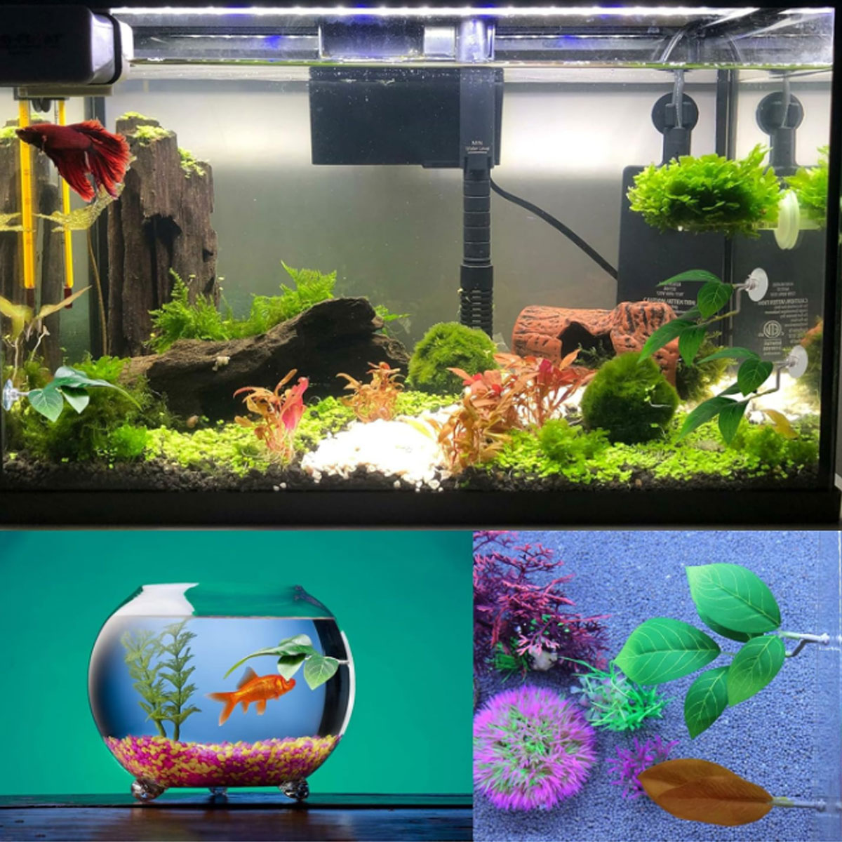 1 PC ベタフィッシュハンモック ソフト水槽装飾 プラスチ - Aquarium Plant Ornament のレビューと価格