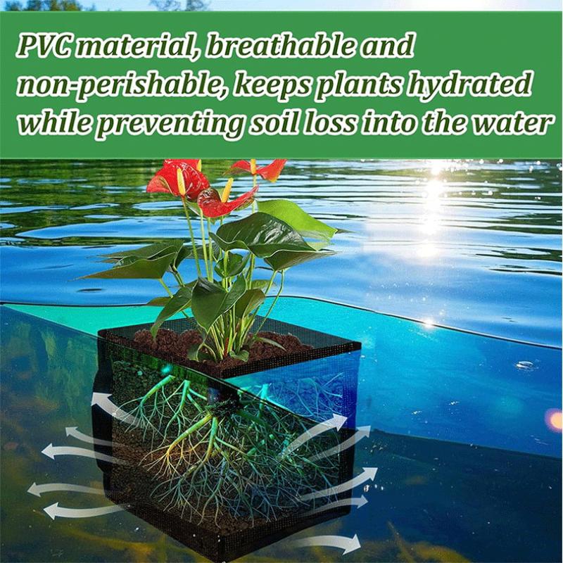 4 個ブラックメッシュ池植栽バスケット正方形ラウンド PVC - Aquarium Plant のレビューと価格
