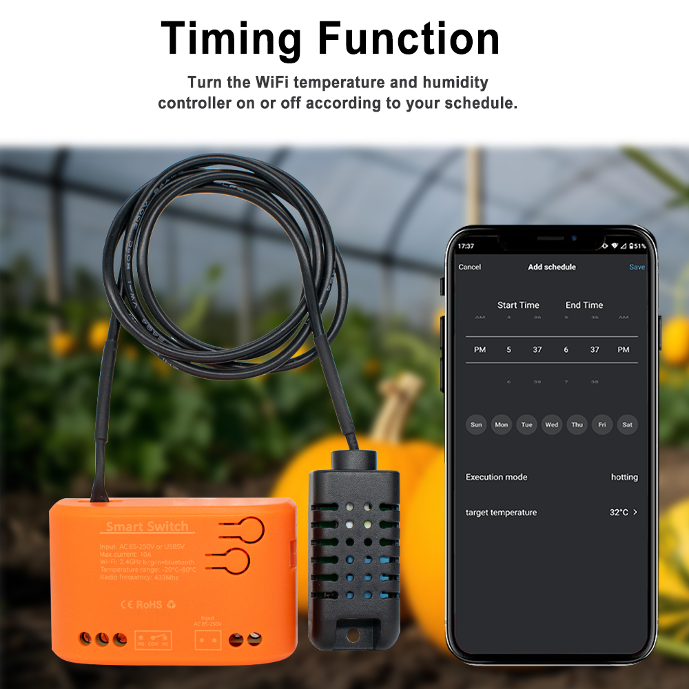 Tuya WiFi 温度湿度センサー外部プローブ付きスマート - Aquarium Plant のレビューと価格