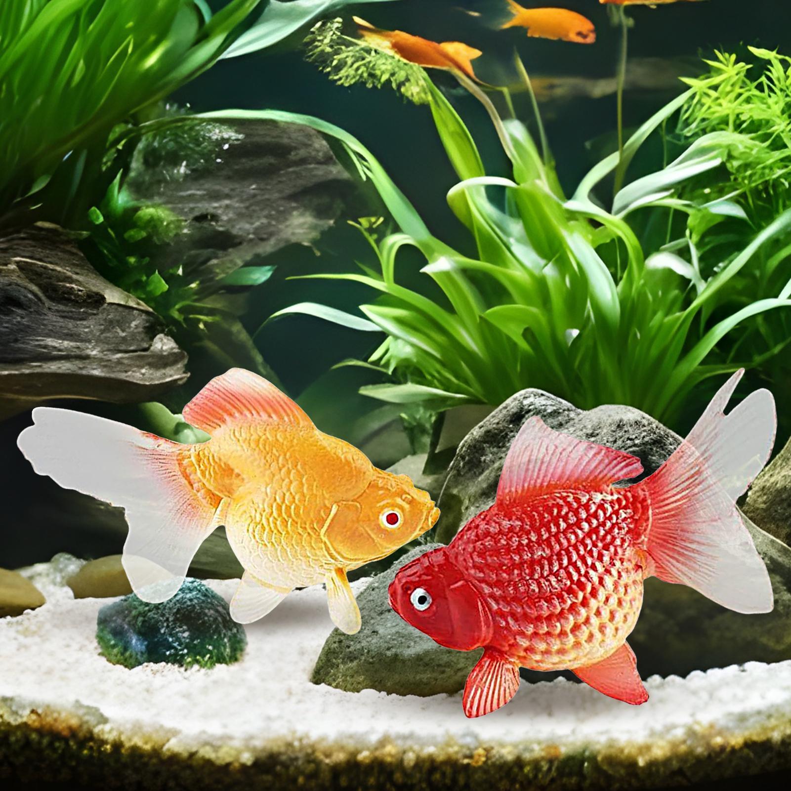 偽金魚 2個/セット 人工偽金魚 リアルな動きをする黄色と赤 - Planted Aquarium For Goldfish のレビューと価格