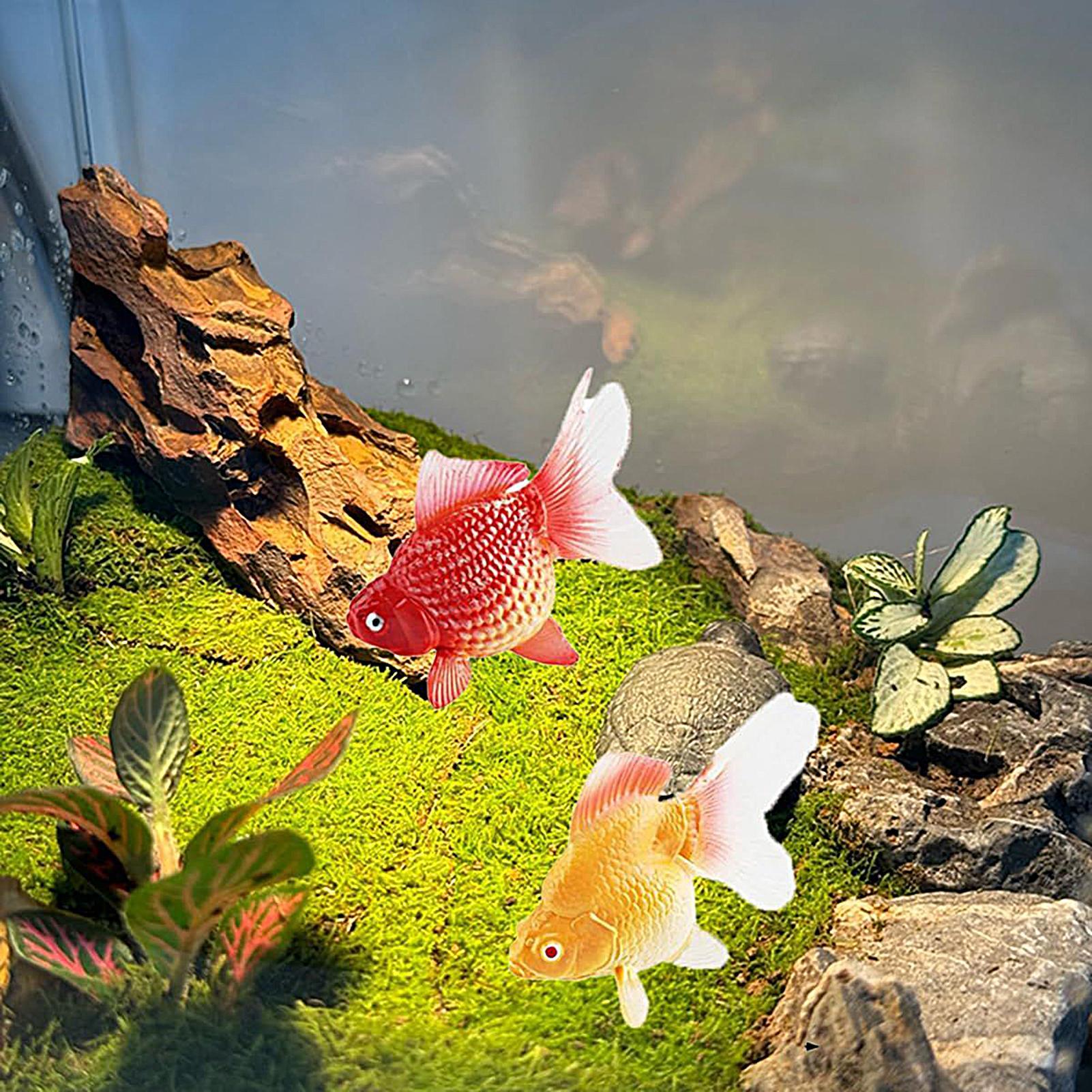偽金魚 2個/セット 人工偽金魚 リアルな動きをする黄色と赤 - Planted Aquarium For Goldfish のレビューと価格