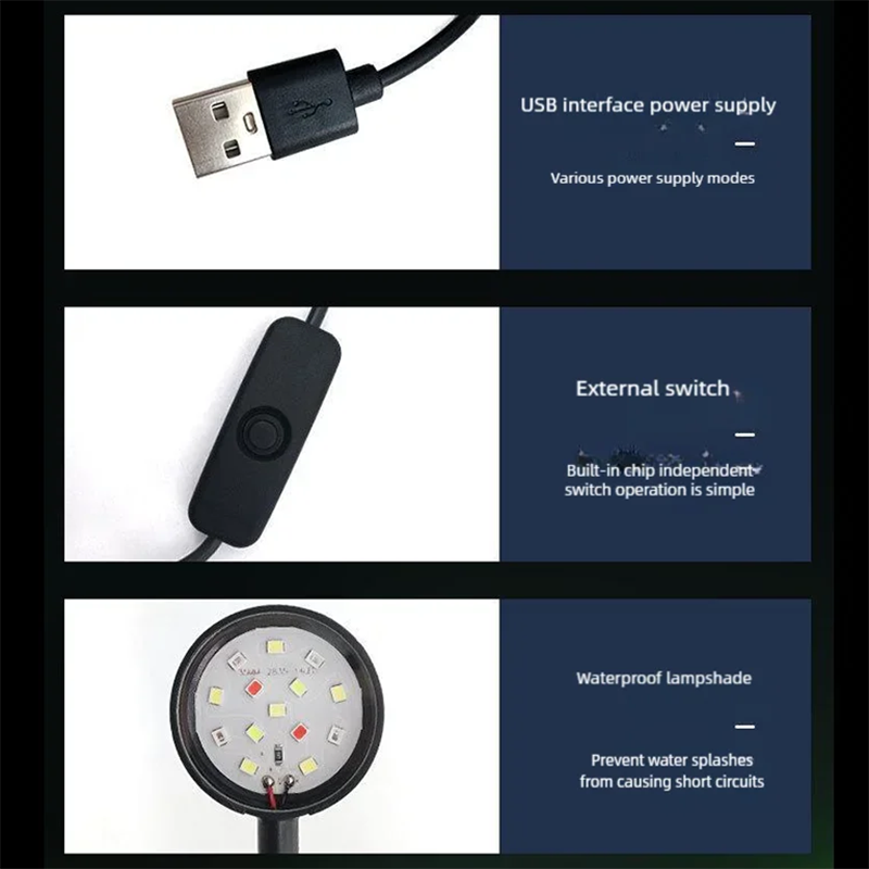USB LED水槽クリップランプ高透明度明るい補助照明ミニ水 - Aquarium Plant Ornament のレビューと価格